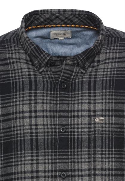 Langarmhemd mit Karomuster rock grey