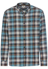 Langarmhemd mit Karomuster steel blue