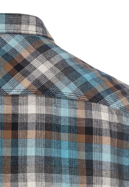 Langarmhemd mit Karomuster steel blue