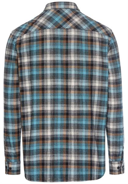 Langarmhemd mit Karomuster steel blue