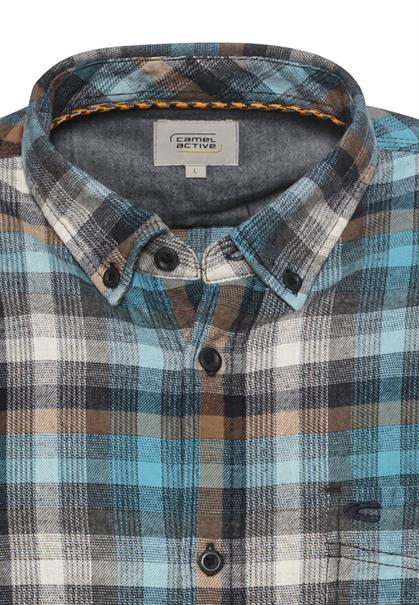 Langarmhemd mit Karomuster steel blue