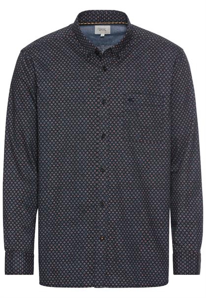 Langarmhemd mit Minimal-Print night blue