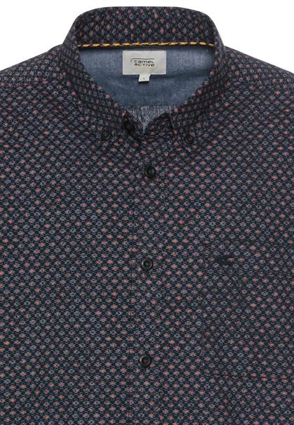 Langarmhemd mit Minimal-Print night blue
