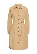 Langarmkleid mit Taillengürtel caramel