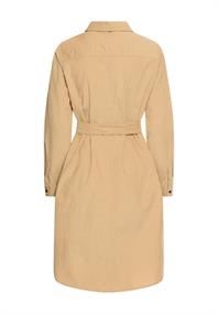 Langarmkleid mit Taillengürtel caramel