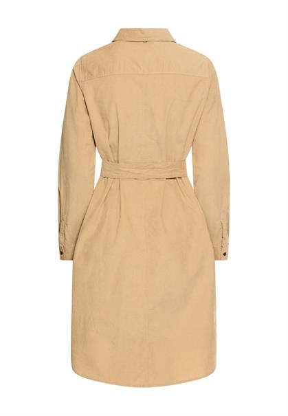 Langarmkleid mit Taillengürtel caramel