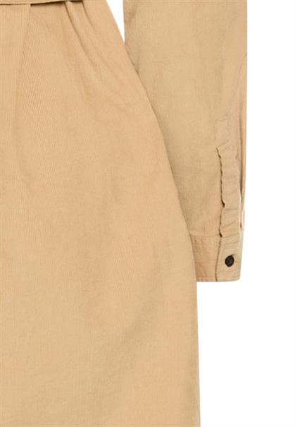 Langarmkleid mit Taillengürtel caramel