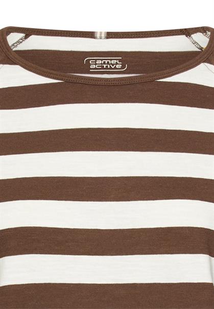 Langarmshirt aus reiner Baumwolle brown- milk white