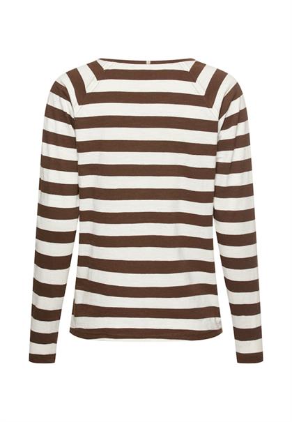 Langarmshirt aus reiner Baumwolle brown- milk white