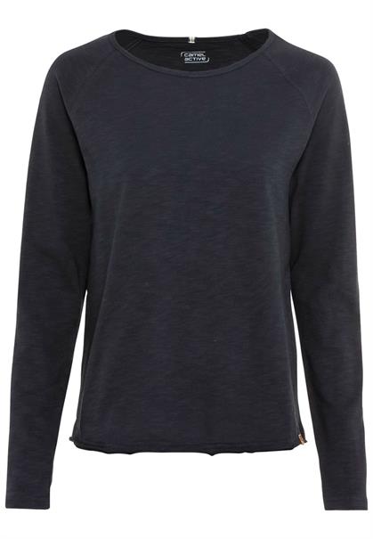 Langarmshirt aus reiner Baumwolle dark navy