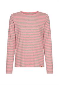 Langarmshirt aus reiner Baumwolle grey melange stripes