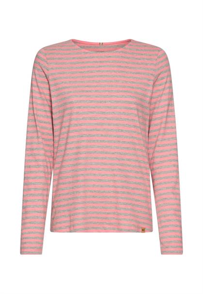 Langarmshirt aus reiner Baumwolle grey melange stripes