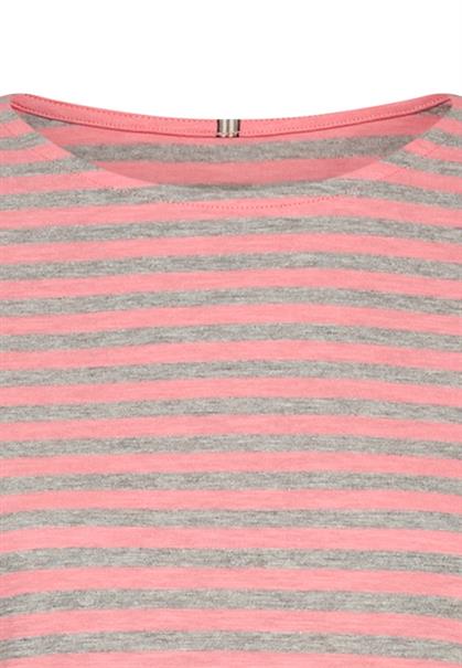Langarmshirt aus reiner Baumwolle grey melange stripes