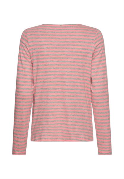Langarmshirt aus reiner Baumwolle grey melange stripes