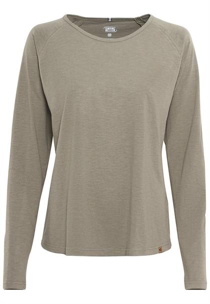 Langarmshirt aus reiner Baumwolle light khaki