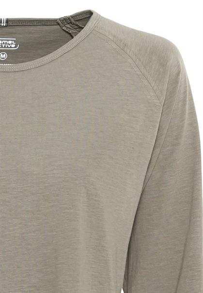 Langarmshirt aus reiner Baumwolle light khaki