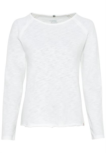 Langarmshirt aus reiner Baumwolle offwhite