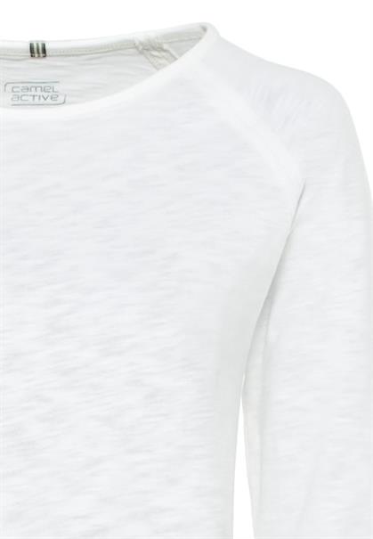 Langarmshirt aus reiner Baumwolle offwhite
