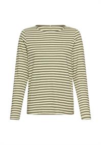 Langarmshirt aus reiner Baumwolle shadow khaki stripes