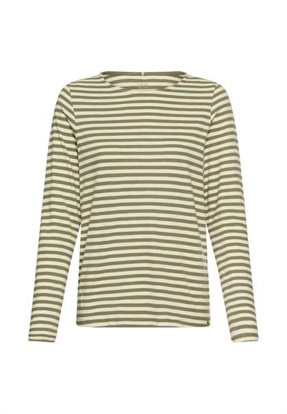 Langarmshirt aus reiner Baumwolle shadow khaki stripes