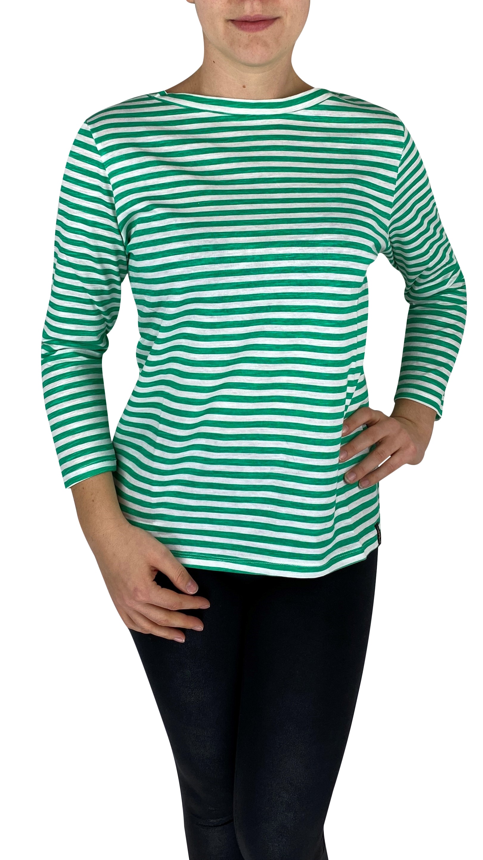 Tara-M Damen Langarmshirt Pontiac Holly Green - kragen