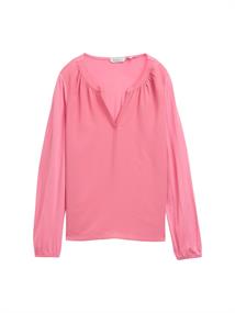 Langarmshirt im Material-Mix bright rose