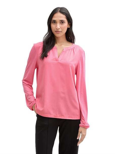 Langarmshirt im Material-Mix bright rose