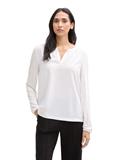 Langarmshirt im Material-Mix whisper white