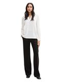 Langarmshirt im Material-Mix whisper white