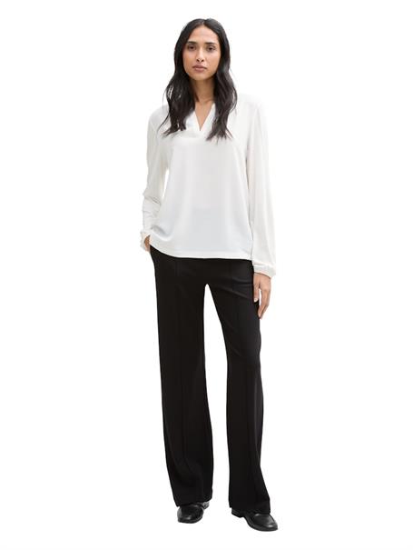 Langarmshirt im Material-Mix whisper white