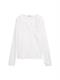 Langarmshirt im Material-Mix whisper white