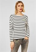 Langarmshirt im Streifenmix off white