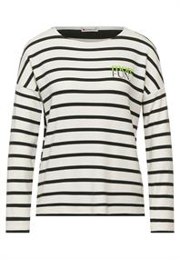 Langarmshirt im Streifenmix off white