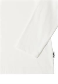 Langarmshirt in Rippstruktur vanilla white