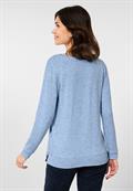 Langarmshirt in Unifarbe tender blue melange