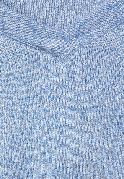 Langarmshirt in Unifarbe tender blue melange