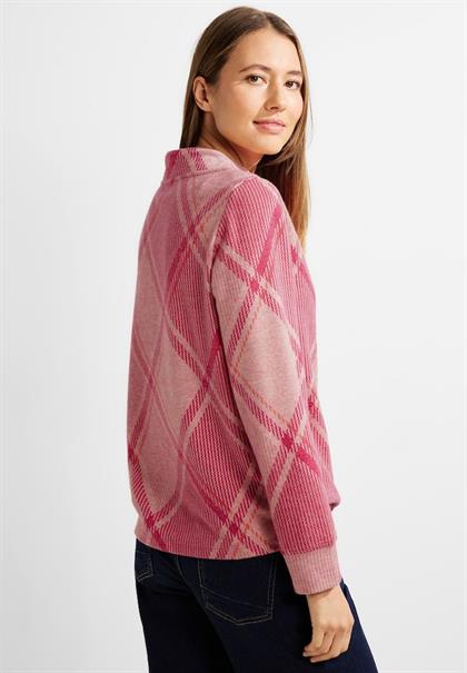 Langarmshirt Kariert cosy coral