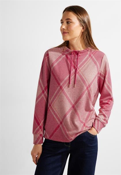 Langarmshirt Kariert cosy coral