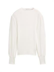 Langarmshirt mit Ballonärmeln marble beige melange