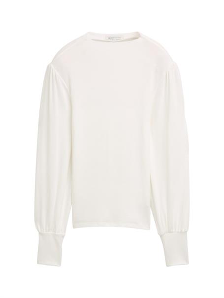 Langarmshirt mit Ballonärmeln marble beige melange
