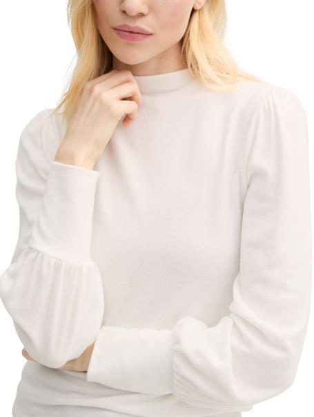 Langarmshirt mit Ballonärmeln marble beige melange