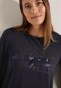 Langarmshirt mit Frontprint night sky blue