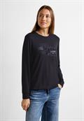 Langarmshirt mit Frontprint night sky blue