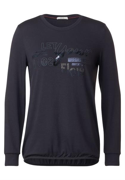 Langarmshirt mit Frontprint night sky blue