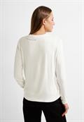 Langarmshirt mit Frontprint vanilla white