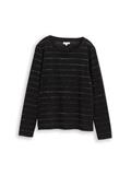 Langarmshirt mit Glitzer-Streifenmuster black stripe with lurex