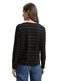 Langarmshirt mit Glitzer-Streifenmuster black stripe with lurex