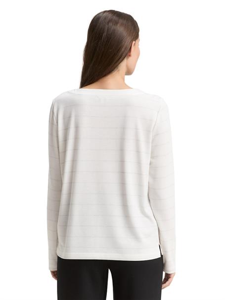 Langarmshirt mit Glitzer-Streifenmuster white stripe with lurex