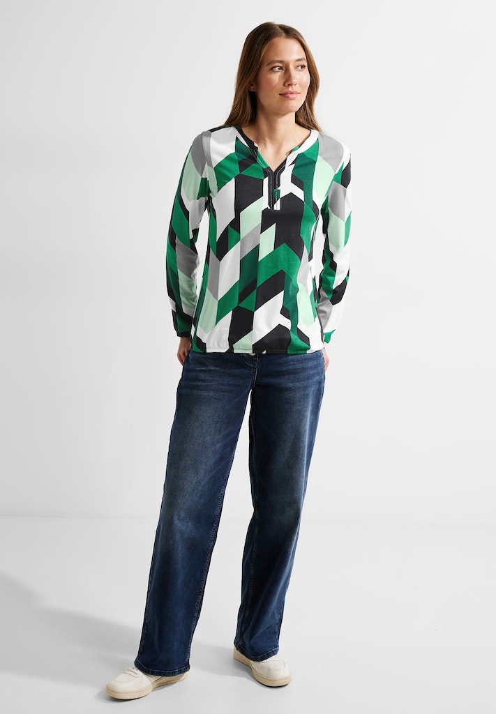 Longsleeve mit bei bequem online Cecil Grafikprint easy green kaufen Langarmshirt Damen