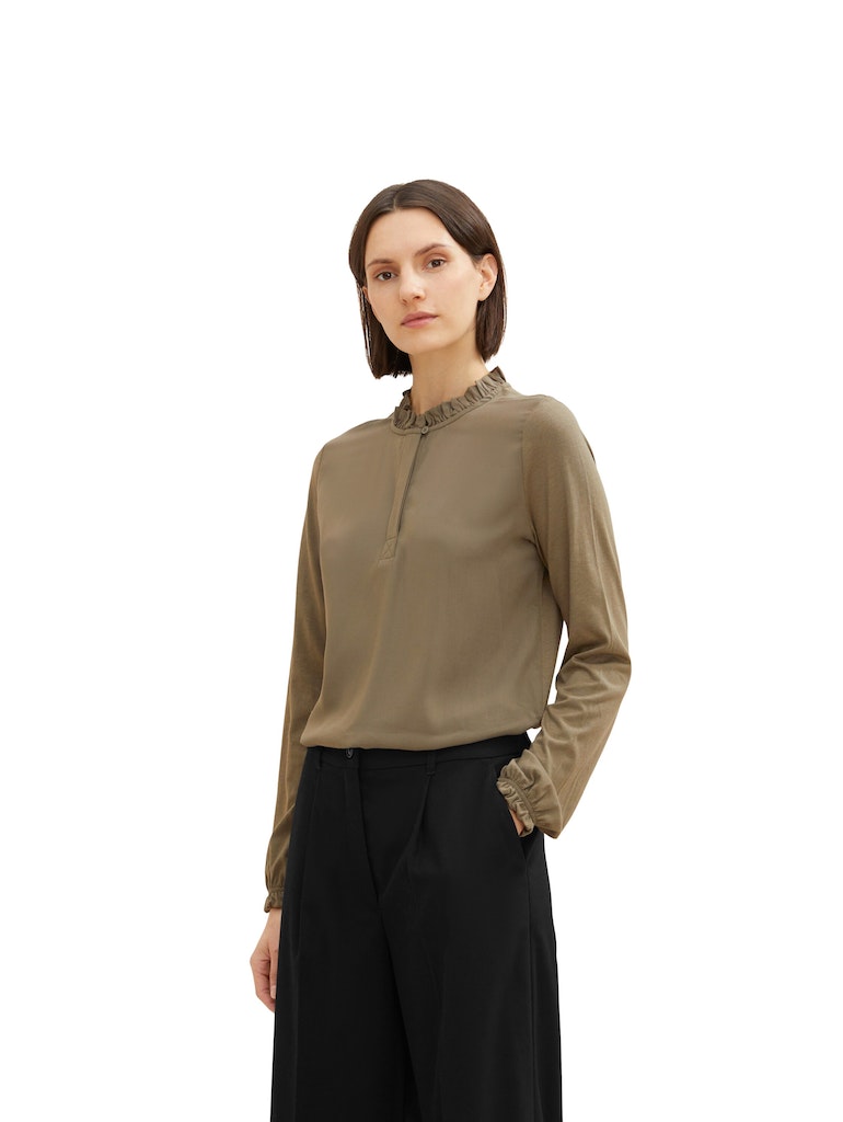 Tom Tailor Damen Langarmshirt 1034202 Tarmac Khaki